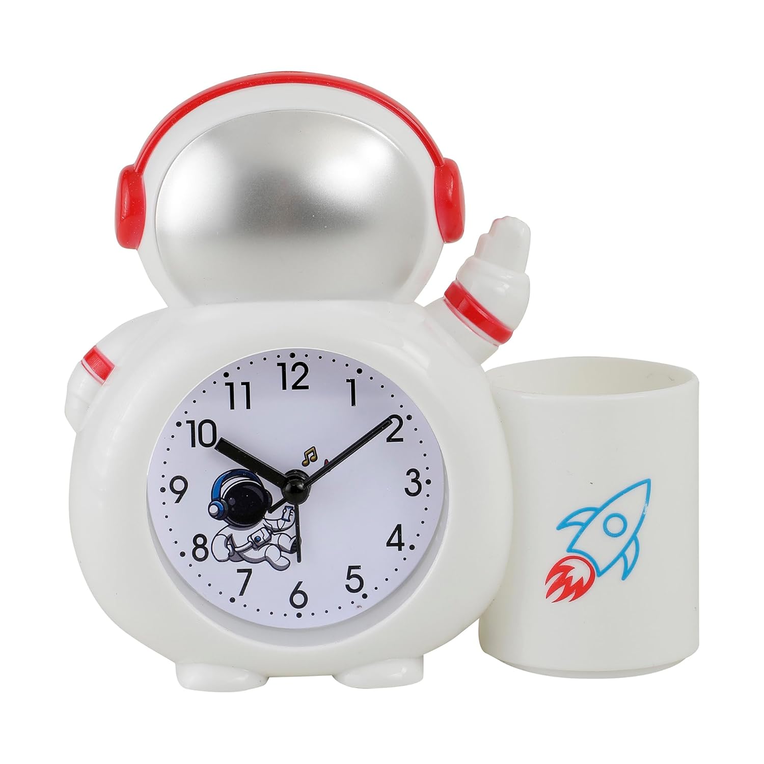 Asera Astronaut Space Alarm Table Clock with Pen/Pencil Stand for Kids Birthday Return Gifts